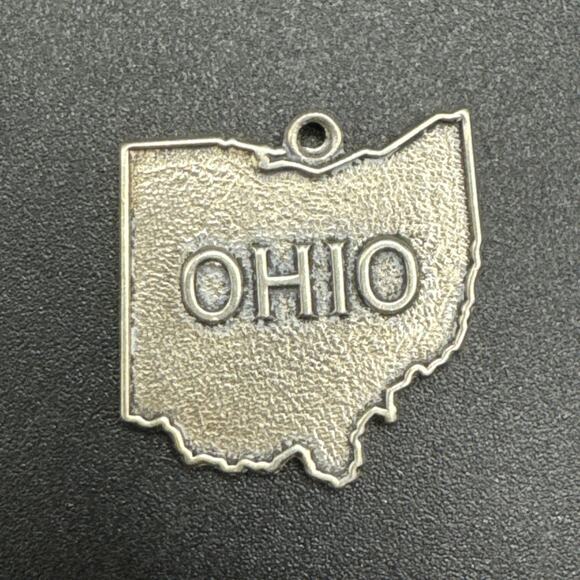 Vintage Sterling Silver Ohio State Charm Buckeye State 925 U1 - Picture 1 of 5